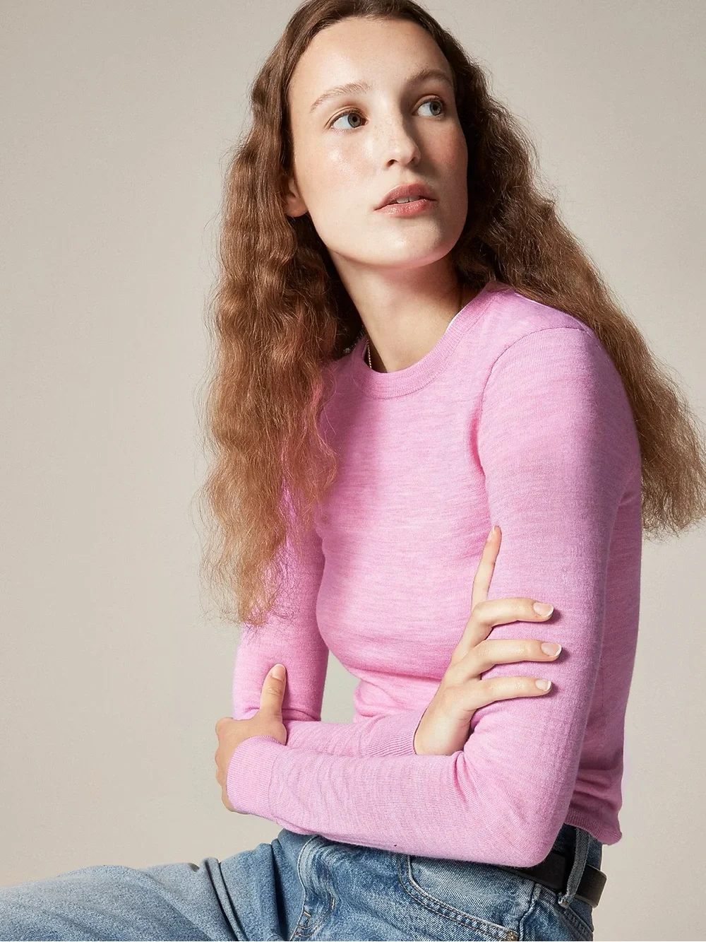 J.Crew Pink Carolyn Crewneck Sweater